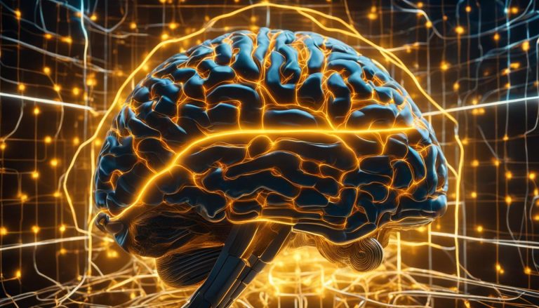 Cerveau humain, connexions neuronales, illustration 3D.