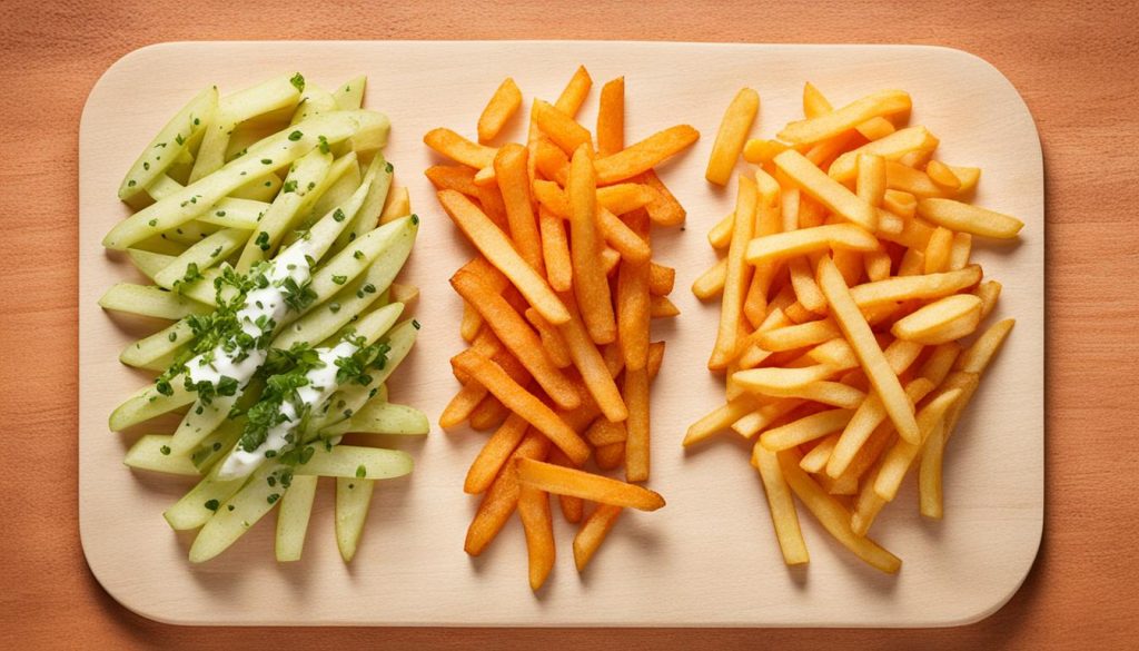 Comparaison frites calories